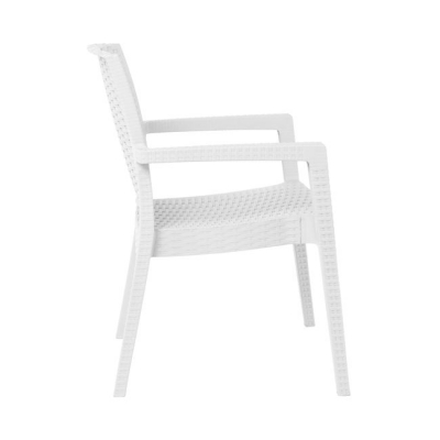 Ε303,20 - LORA-Pro Πολυθρόνα Στοιβαζόμενη, PP (Rattan Look) Απόχρωση Άσπρο
