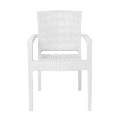 Ε303,20 - LORA-Pro Πολυθρόνα Στοιβαζόμενη, PP (Rattan Look) Απόχρωση Άσπρο