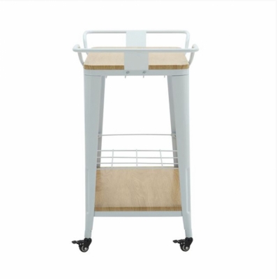 Ε5211,2 - RELIX Trolley Bar-Pro Μέταλλο Βαφή Άσπρο, MDF Απόχρωση Φυσικό