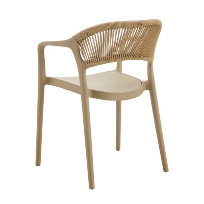 Ε3150,3 - DONNA Πολυθρόνα Στοιβαζόμενη, PP-UV Tortora, Rope Wicker Φυσικό Ε3150,3 - DONNA Πολυθρόνα Στοιβαζόμενη, PP-UV Tortora, Rope Wicker Φυσικό