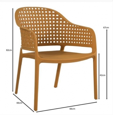 Ε320,S1 - MALAGA Set Σαλόνι Κήπου 4τεμ, PP-UV Κροκί