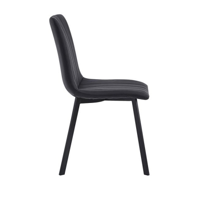 ΕΜ791,4 - BETTY Καρέκλα Μέταλλο Βαφή Μαύρο, Ύφασμα Suede Μαύρο