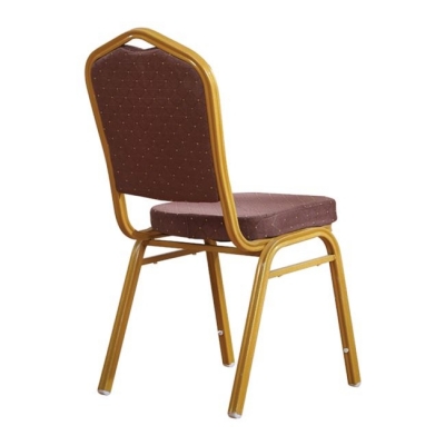 ΕΜ513,9 - HILTON Καρέκλα Μεταλλική Gold/Ύφασμα Καφέ