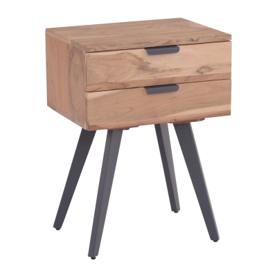 ΕΑ7078 - ANKO Κομοδίνο 47x35x65cm Ακακία Φυσικό/Μεταλ.Μαύρο