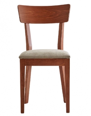 EK170 - Jasmine Καρέκλα Οξιά κερασί-μπέζ ύφασμα